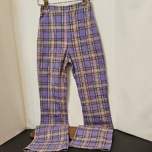 MAJORELLE Purple and Pink Plaid Pants
